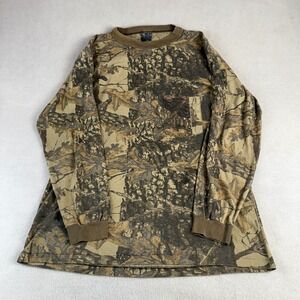 Vintage Sniper Camo Long Sleeve Pocket T-Shirt Mens Medium USA Distressed